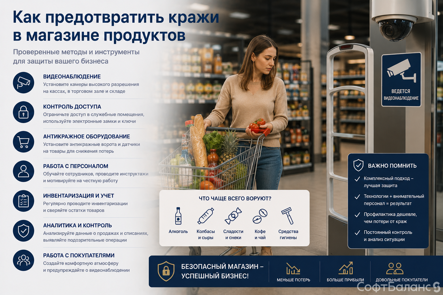 Как предотвратить воровство в магазине продуктов?