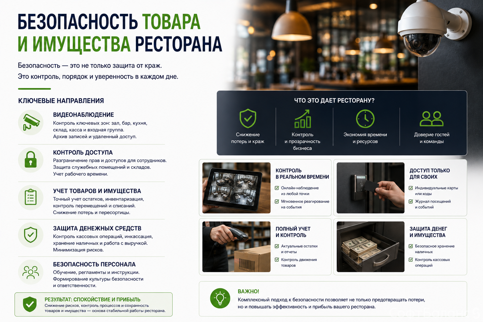 Безопасность товара и имущества ресторана
