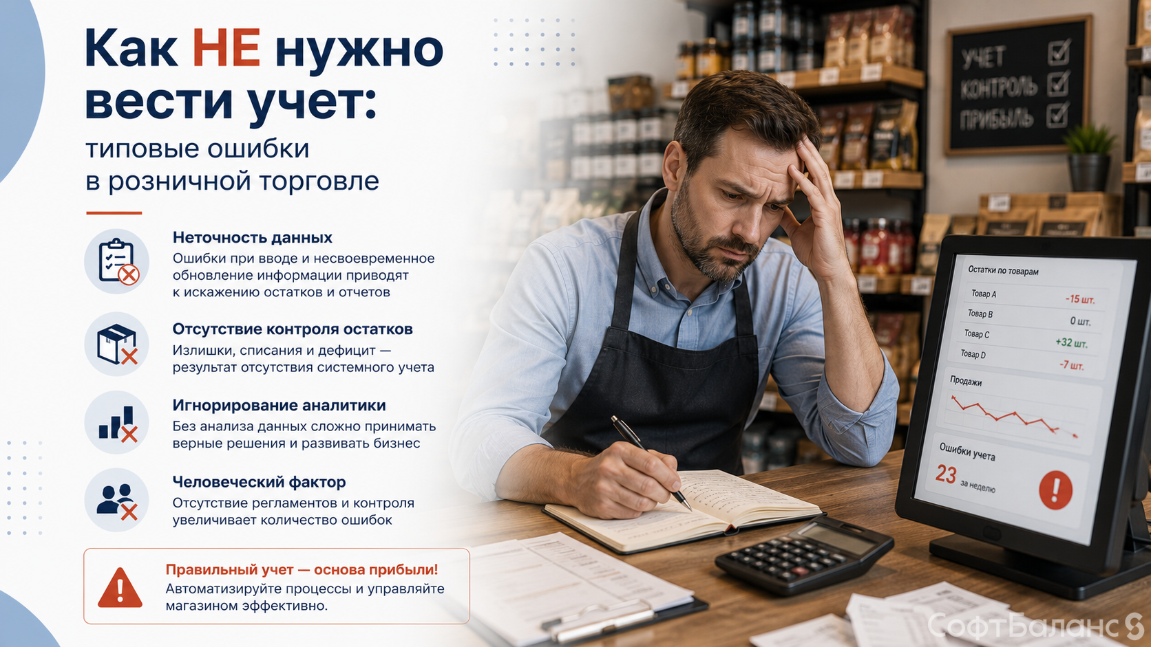 Как НЕ нужно вести учет. Типовые ошибки в розничной торговле