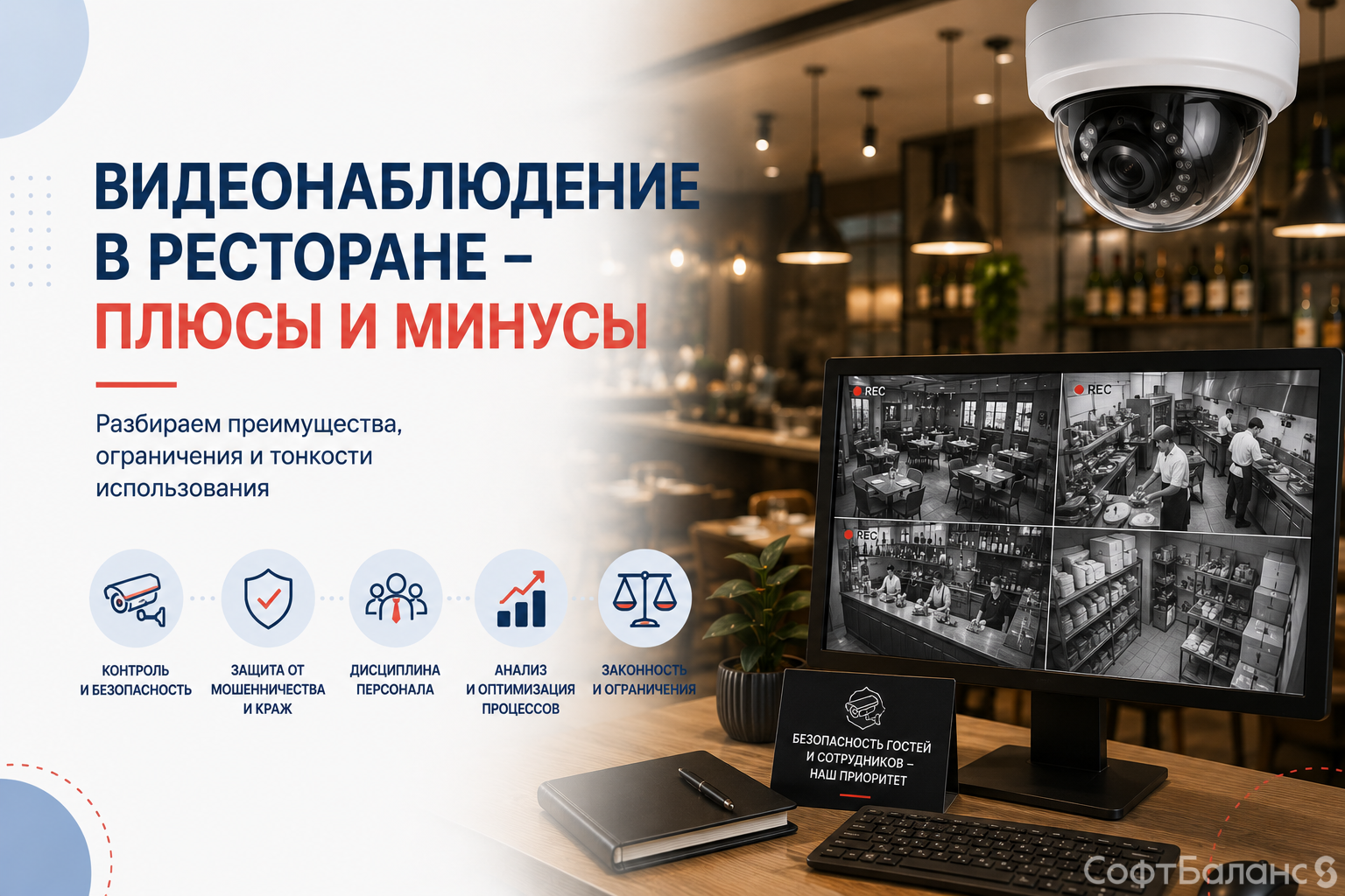 Видеонаблюдение в ресторане – плюсы и минусы